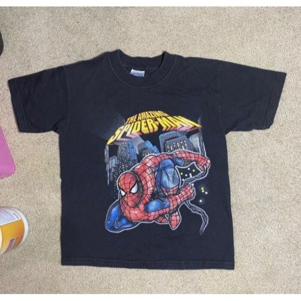 Rare Vintage Y2K The Amazing Spider-Man Shirt Youth Medium 10-12